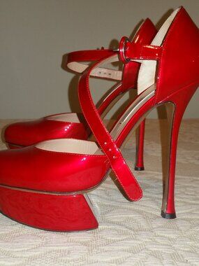 Nicholas Kirkwood platform red high heels